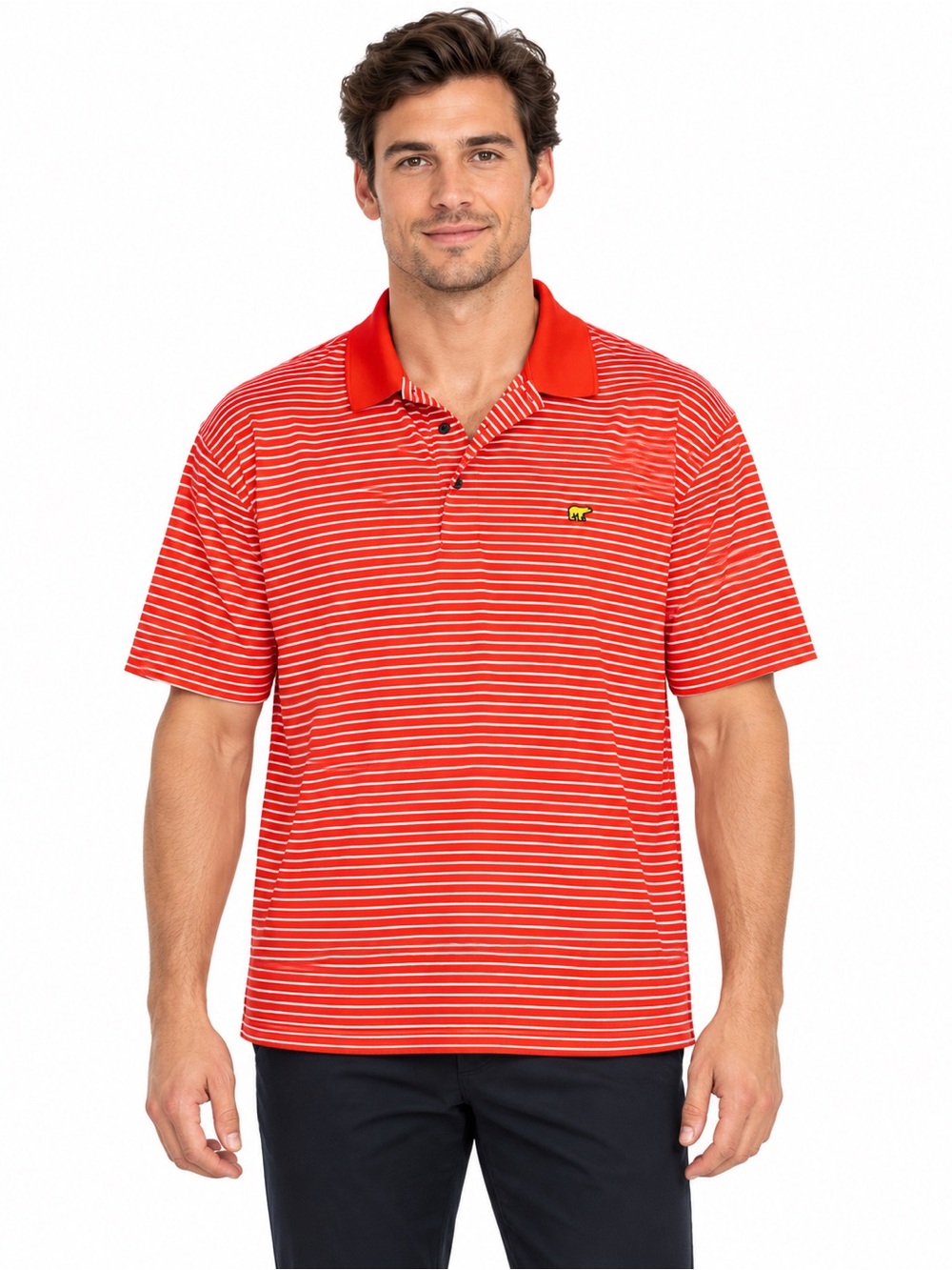 Jack Nicklaus Size XXL Men's Red Orange Striped Polo Performance Golf Shirt